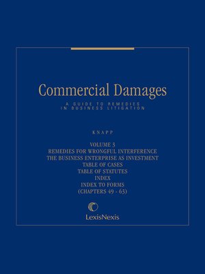cover image of Commercial Damages: A Guide to Remedies in Business Litigation